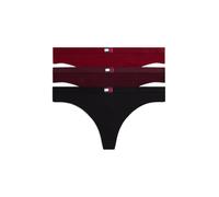 String "3 PACK THONG (EXT.SIZES)", Damen, Gr. L (40), 3 Stk., schwarz (rouge, deep burg, schwarz), Jersey, Obermaterial: 95% Baumwolle, 5% Elasthan, TOMMY HILFIGER UNDERWEAR, körpernah, Unterhosen Str