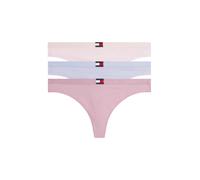String "3 PACK THONG (EXT.SIZES)", Damen, Gr. M (38), 3 Stk., lila, mystic orc, light pink, Jersey, Obermaterial: 95% Baumwolle, 5% Elasthan, TOMMY HILFIGER UNDERWEAR, körpernah, Unterhosen String, ba