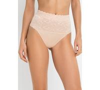 String BONPRIX, Damen, Gr. 38, 2 Stk., beige (puder), Obermaterial: 80% Polyamid, 20% Elasthan. Netzfutter: 84% Polyamid, 16% Elasthan. Spitze: 92% Polyamid, 8% Elasthan, unifarben, figurbetont, Unter
