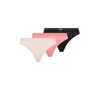 String BOSS "3P THONG", Damen, Gr. S, 3 Stk., open miscellaneous 968, Jersey, Obermaterial: 90% Baumwolle, 10% Elasthan, körpernah, Unterhosen String, mit BOSS Logobund (10620343-S) open miscellaneous
