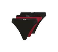 String BOSS "3P THONG", Damen, Gr. XL, 3 Stk., open miscellaneous 966, Jersey, Obermaterial: 90% Baumwolle, 10% Elasthan, körpernah, Unterhosen String, mit BOSS Logobund (98953969-XL)
