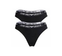 String EMPORIO ARMANI "String ESSENTIAL COTTON 2er Pack", Damen, Gr. L, schwarz, Obermaterial: 95% Baumwolle CO. 5% Elasthan EL., Unterhosen String (62985457-L) schwarz