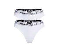 String EMPORIO ARMANI "String ESSENTIAL COTTON 2er Pack", Damen, Gr. S, weiß, Obermaterial: 95% Baumwolle CO. 5% Elasthan EL., Unterhosen String (60638828-S) weiß
