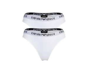 String EMPORIO ARMANI "String ESSENTIAL COTTON 2er Pack", Damen, Gr. S, weiß, Obermaterial: 95% Baumwolle CO. 5% Elasthan EL., Unterhosen String (60638828-S) weiß