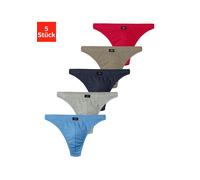 HIS Herren Strings Slips H.I.S knapp geschnitten Baumwolle | 10er Pack (M | 5, 10 x farbig)