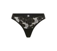 String HUGO UNDERWEAR "Bloom Lace", Damen, Gr. M, schwarz 001, Webqualität, Obermaterial: 93% Polyamid, 7% Elasthan, körpernah, Unterhosen String, aus floraler Spitze mit Stack-Logo-Detail (29277868-M