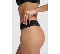 String HUGO UNDERWEAR, Damen, Gr. M, schwarz, Microfaser, Obermaterial: 79% Polyamid, 21% Elasthan, unifarben, körpernah, Unterhosen String, elegante Spitzenbesätze, Logo-Schleife, mittlere Bundhöhe (