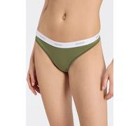 String HUGO UNDERWEAR "ID", Damen, Gr. M, grün (dunkelgrün 306), Jersey, Obermaterial: 93% Baumwolle, 7% Elasthan, körpernah, Unterhosen String, aus Stretch-Baumwolle mit Logos am Bund (94237055-M) du