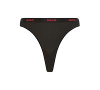 String HUGO UNDERWEAR "ID", Damen, Gr. M, schwarz 001, Jersey, Obermaterial: 93% Baumwolle, 7% Elasthan, körpernah, Unterhosen String, aus Stretch-Baumwolle mit Logos am Bund (46773944-M) schwarz 001