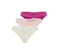String HUGO UNDERWEAR "Lace", Damen, Gr. XL, 3 Stk., bunt (open miscellaneous 963), Jersey, Obermaterial: 95% Baumwolle, 5% Elasthan, körpernah, Unterhosen String, mit Spitzeneinsatz (84375232-XL) ope
