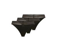 HUGO Slip aus Stretch-Baumwolle mit elegantem Spitzenbesatz - Style TRIPLET LACE STRING, 50557221 Schwarz XL