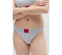 String HUGO UNDERWEAR "RED LABEL", Damen, Gr. M (38), grau (medium, grau 033), Jersey, Obermaterial: 93% Baumwolle, 7% Elasthan, unifarben, körpernah, Unterhosen String, mit Logo auf dem elastischen B