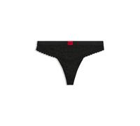 String HUGO UNDERWEAR "SAVANA", Damen, Gr. S, schwarz 001, Unterhosen String, aus Spitze mit Leopardenmuster und Logo am Bund (33893434-S) schwarz 001
