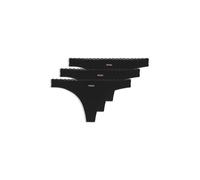 HUGO Slips mit niedriger Bundhöhe und tonalem Spitzenbesatz - Style TRIPLET MICRO THONG, 50566737 Schwarz M