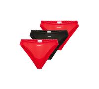 String HUGO UNDERWEAR "TRIPLET MICRO", Damen, Gr. XL, 3 Stk., Jersey, rot (open miscellaneous 963), Jersey, Obermaterial: 85% Polyamid, 15% Elasthan, Unterhosen String, mit niedriger Bundhöhe und tona