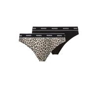 String HUGO UNDERWEAR "TRIPLET THONG DESIGN", Damen, Gr. XL, 3 Stk., open miscellaneous 973, Jersey, Obermaterial: 95% Baumwolle, 5% Elasthan, Unterhosen String, wiederholendes Logo am Bund (15074467-