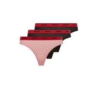 String HUGO UNDERWEAR "TRIPLET THONG DESIGN", Damen, Gr. XXL, 3 Stk., open pink 695, Jersey, Obermaterial: 95% Baumwolle, 5% Elasthan, Unterhosen String, wiederholendes Logo am Bund (61244153-XXL) ope