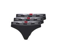 HUGO Dreier-Pack Strings aus Stretch-Baumwolle mit Logos - Style TRIPLET THONG STRIPE, 50469681 Schwarz L