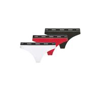 String HUGO UNDERWEAR "TRIPLET THONG STRIPE", Damen, Gr. L, bunt (open miscellaneous 968), Jersey, Obermaterial: 95% Baumwolle, 5% Elasthan, Unterhosen String, elastischer Bund mit Logo, enganliegend