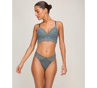 String HUNKEMÖLLER "Andrea Thong", Damen, Gr. S, grau (blau), 92% Polyamid, 8% Elasthan, Unterhosen String (77798444-S) blau