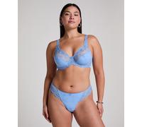 String HUNKEMÖLLER "Diva thong", Damen, Gr. S, blau, 58% Polyamid, 31% Polyester, 11% Elasthan, Unterhosen String (42769956-S) blau