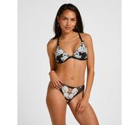 String HUNKEMÖLLER "Thong Lindi", Damen, Gr. S, schwarz-weiß (schwarz), 83% Polyamid, 17% Elasthan, Unterhosen String (45514937-S) schwarz