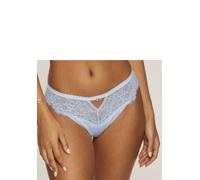 String LASCANA "Alana", Damen, Gr. 44/46, blau (hellblau), Obermaterial: 56% Polyamid, 32% Seide, 12% Elasthan, Unterhosen String, mit hohem Seidenanteil und edler Spitze (46533615-44) hellblau