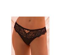 String LASCANA "Alana", Damen, Gr. 44/46, schwarz, Obermaterial: 56% Polyamid, 32% Seide, 12% Elasthan, Unterhosen String, mit Seide und edler Spitze, Dessous (78468259-44) schwarz