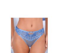 String LASCANA "Alicia", Damen, Gr. 44/46, blau (kornblumenblau), Microtouch, Obermaterial: 84% Polyamid, 16% Elasthan, Unterhosen String, mit schönem Bund aus feiner Spitze (42664431-44) kornblumenbl