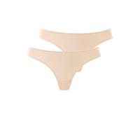 String LASCANA, Damen, Gr. 32/34, beige, Microfaser, Obermaterial: 77% Polyamid, 23% Elasthan, unifarben, körpernah, Unterhosen String, aus weicher und hoch elastischer Microfaser (21452504-32) beige