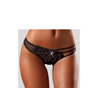 String LASCANA, Damen, Gr. 32/34, schwarz, Microtouch, Obermaterial: 75% Polyamid, 15% Elasthan, 10% Polyester, Unterhosen String, mit aufregender Stickerei, sexy Dessous, Reizwäsche (499539-32) schwa