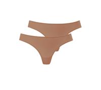 String LASCANA, Damen, Gr. 36/38, braun (caramel), Microfaser, Obermaterial: 77% Polyamid, 23% Elasthan, unifarben, körpernah, Unterhosen String, aus weicher und hoch elastischer Microfaser (75715624-