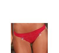 String LASCANA, Damen, Gr. 36/38, rot, Microtouch, Obermaterial: 90% Polyamid, 10% Elasthan, Unterhosen String, mit Zierschleifen und Glitzeraccessoire (695001-36) rot