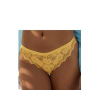 String LASCANA, Damen, Gr. 44/46, gelb (sonnengelb), Spitze, Obermaterial: 85% Polyamid, 10% Elasthan, 5% Polyester, Unterhosen String, aus zarter, elastischer Jacquardspitze (42158945-44) sonnengelb