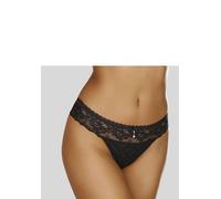 String LASCANA, Damen, Gr. 48/50, schwarz, Spitze, Obermaterial: 88% Polyamid, 6% Elasthan, 6% Polyester, Unterhosen String, rundum aus zarter Jacquardspitze mit edlem Schmuckaccessoire (24208242-48)