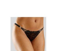 String LASCANA, Damen, Gr. 48/50, schwarz, Spitze, Obermaterial: 90% Polyamid, 10% Elasthan, eng, Unterhosen String, mit dekorativen Strass-Schnallen (450088-48) schwarz