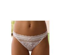 String LASCANA, Damen, Gr. 48/50, weiß, Mesh, Spitze, Obermaterial: 60% Polyamid, 38% Polyester, 2% Elasthan, Unterhosen String, mit zarter Blumenstickerei und elastischem Spitzenband (70377341-48) we