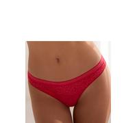 String LASCANA "Freya", Damen, Gr. 32/34, rot, Spitze, Obermaterial: 85% Polyamid, 15% Elasthan, Unterhosen String, aus Spitze in Leo-Optik mit modischem Bund, sexy Dessous (83439758-32) rot