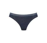 String LASCANA "Freya", Damen, Gr. 44/46, blau (marine), Spitze, Obermaterial: 85% Polyamid, 15% Elasthan, Unterhosen String, aus Spitze in Leo-Optik mit modischem Bund, sexy Dessous (28687564-44) mar