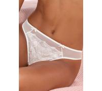 String LASCANA "Gabriella", Damen, Gr. 32/34, beige (creme), Spitze, Obermaterial: 50% Polyamid, 30% Polyester, 20% Elasthan, Unterhosen String, aus Mesh mit hauchzarter Stickerei, transparente Unterw