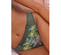 String LASCANA "Gabriella", Damen, Gr. 48/50, bunt (grün, multicolor), Spitze, Obermaterial: 50% Polyamid, 30% Polyester, 20% Elasthan, Unterhosen String, aus Mesh mit hauchzarter Stickerei, transpare