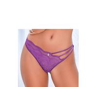 String LASCANA "Kira", Damen, Gr. 44/46, lila, Microtouch, Obermaterial: 88% Polyamid, 12% Elasthan, figurbetont, Unterhosen String, mit recyceltem Polyamid in der Spitze (54108262-44) lila