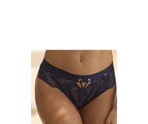 String LASCANA "Marla", Damen, Gr. 32/34, blau (dunkelblau), Spitze, Obermaterial: 91% Polyamid, 9% Elasthan, körpernah, Unterhosen String, aus Spitze mit modischer Bänder-Optik (16059547-32) dunkelbl