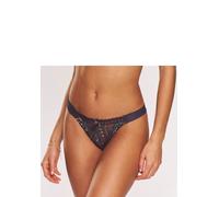 LASCANA String Mirabel Damen Mesh mit glänzender Blumenstickerei Pflaume-Multi Gr. 44/46
