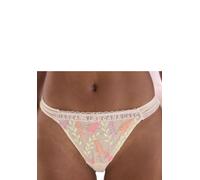 String LASCANA, Damen, Gr. 44/46, bunt (puder, neon), Mesh, Obermaterial: 83% Polyamid, 9% Polyester, 8% Elasthan, Unterhosen, aus Mesh mit zarter, glänzender Blumenstickerei (74076954-44) puder, neon