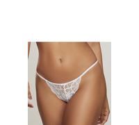 String LASCANA "Nikoletta", Damen, Gr. 40/42, weiß, Spitze, Obermaterial: 90% Polyamid, 10% Elasthan, Unterhosen String, aus floraler Spitze mit Accessoire in Perlenoptik (20083252-40) weiß
