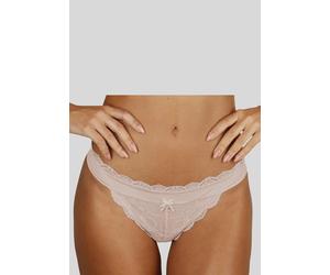 String LASCANA "Premium Dessous", Damen, Gr. 32/34, rosa (rose), Spitze, Obermaterial: 90% Polyamid, 10% Elasthan, figurbetont, Unterhosen String, aus zarter Spitze mit feiner Zierschleife und Accesso