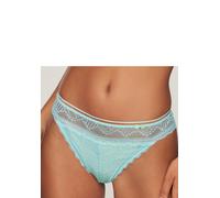 String LASCANA "Tiziana", Damen, Gr. 44/46, türkis, Microtouch, Obermaterial: 84% Polyamid, 16% Elasthan, figurbetont, Unterhosen String, mit anteilig recycelter Spitze (46479315-44) türkis