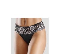 String LASCANA "Wanda Dessous", Damen, Gr. 40/42, rosa (schwarz, rose), Microtouch, Obermaterial: 80% Polyamid, 12% Polyester, 8% Elasthan, Unterhosen String, mit Stickerei Spitze in blumiger Optik (5