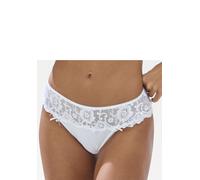 String LASCANA "Wanda Dessous", Damen, Gr. 52/54, weiß, Microtouch, Obermaterial: 80% Polyamid, 12% Polyester, 8% Elasthan, Unterhosen String, mit Stickerei Spitze in blumiger Optik (748283-52) weiß